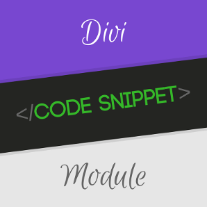 Divi Code Snippet Module