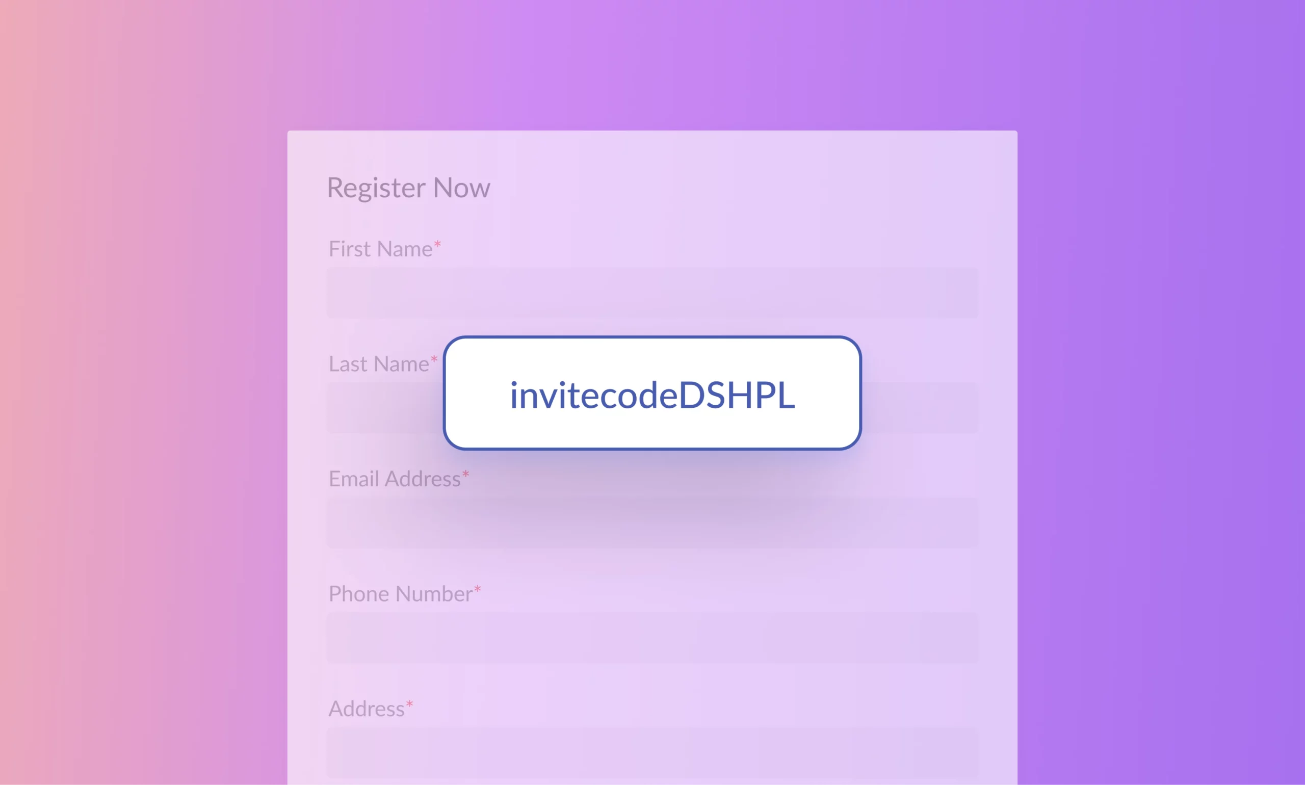 User Registration Invite Codes